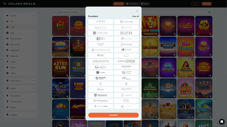 Golden Reels Casino Desktop Game Developers