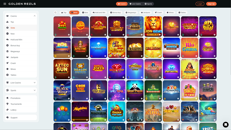 Golden Reels Casino Desktop Games