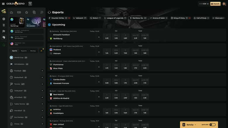 Goldzino Casino Sports Desktop