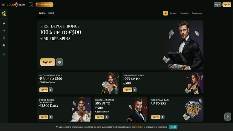 Goldzino Casino Promotions Desktop