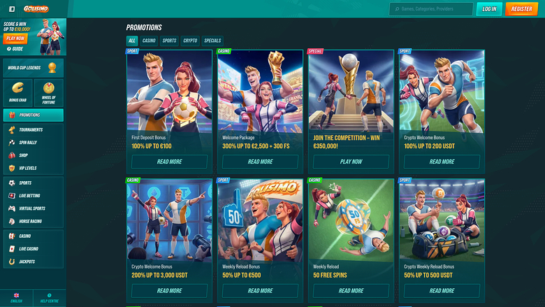 Golisima Casino Desktop promotions