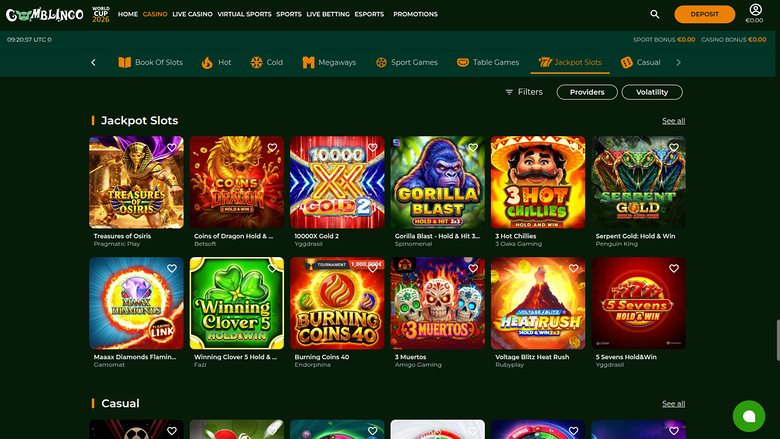 Gomblingo Casino Desktop Jackpot