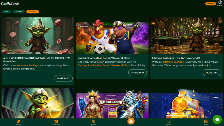 Gomblingo Casino Desktop Promotions