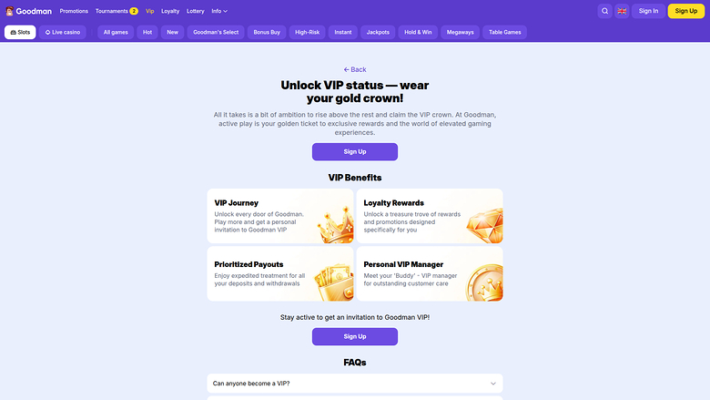 Goodman Casino Desktop VIP Program