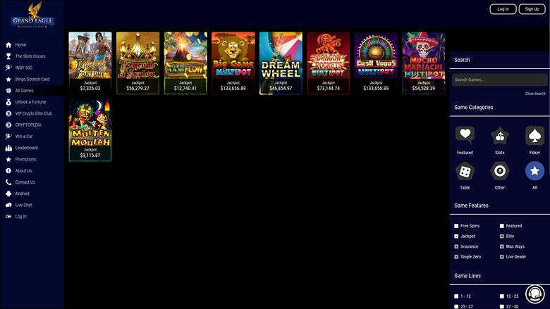 Grand Eagle Casino Desktop Jackpot