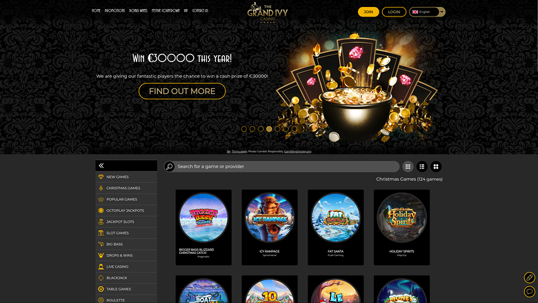 Grand Ivy Casino Desktop Homepage