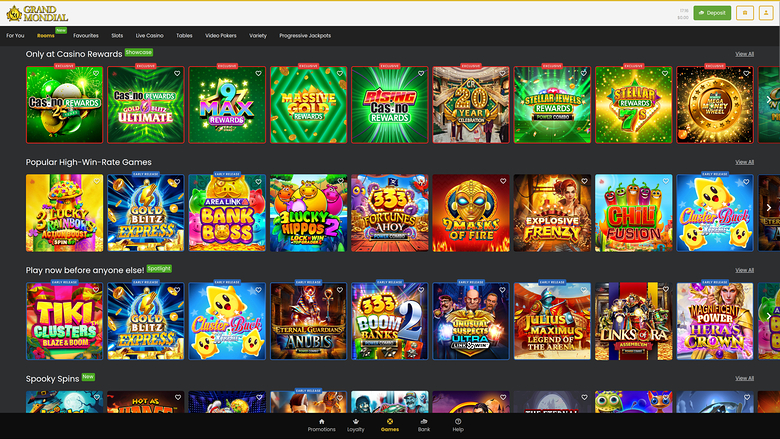 Grand Mondial Casino Desktop Rooms