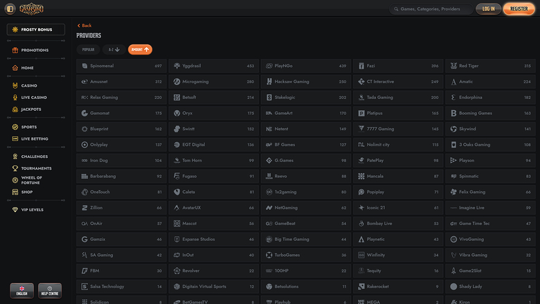 Gransino Casino Desktop Game Developers