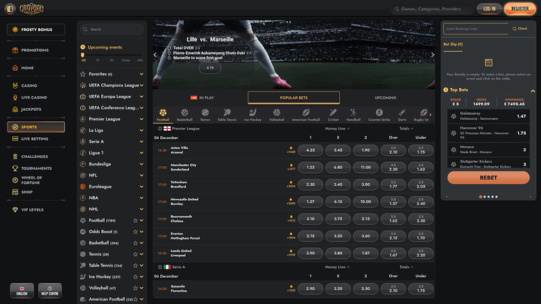 Gransino Casino Desktop Sports