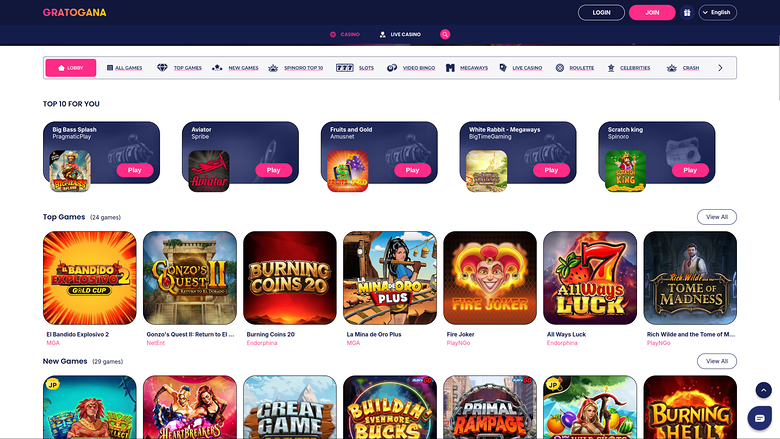 Gratogana Casino Desktop Games