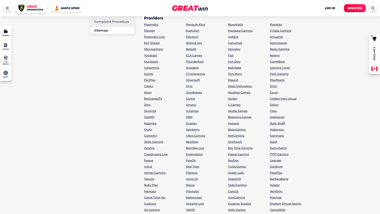 Greatwin Casino Desktop Game Developers