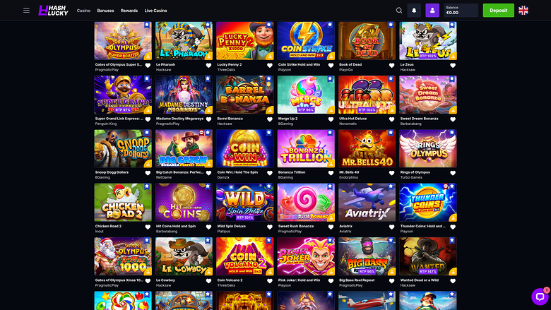 Hash Lucky Casino Desktop Games