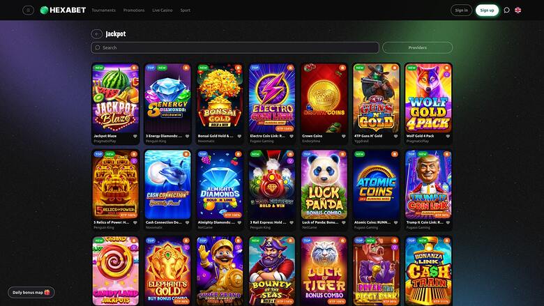 Hexabet Casino Desktop Jackpot