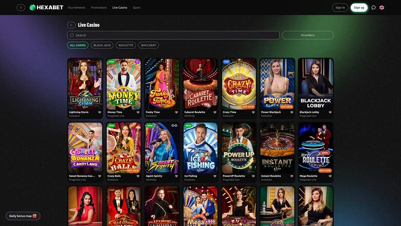 Hexabet Casino Desktop Live Dealer