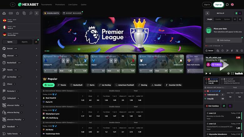 Hexabet Casino Desktop Sports
