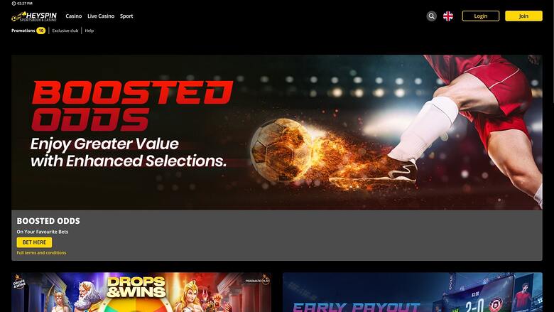 HeySpin Casino Promotions Desktop