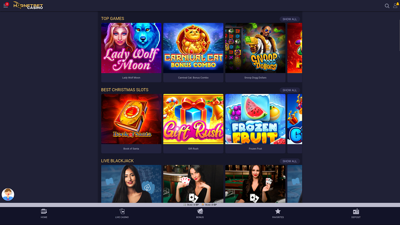 Hornetbet Casino Desktop Games