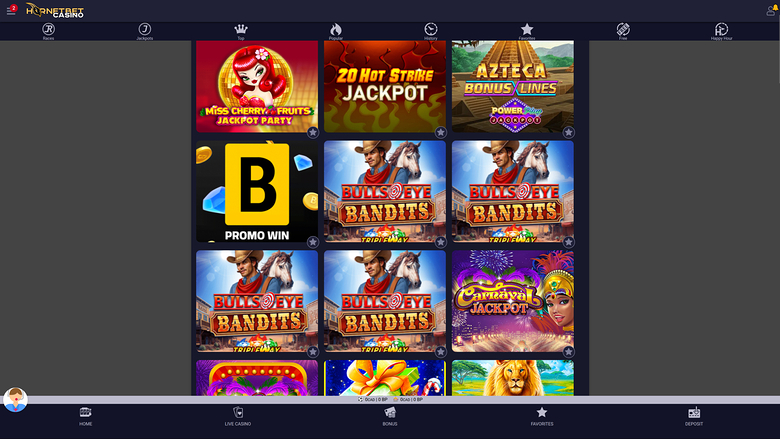 Hornetbet Casino Desktop Jackpot