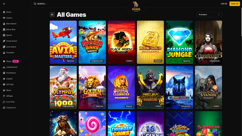 Horus Casino Desktop Games
