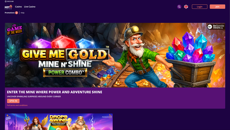 Hot7 Casino Desktop Promotions