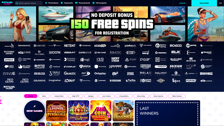Hotline Casino Desktop Homepage