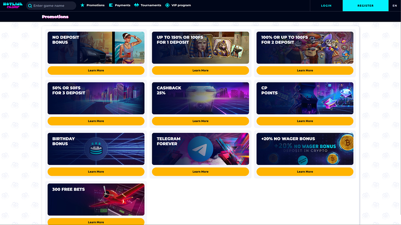 Hotline Casino Desktop Promotions