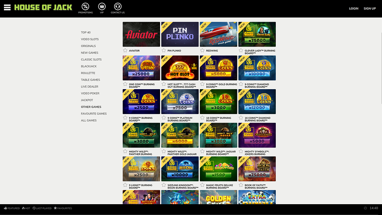 House of Jack Casino Desktop Other Games