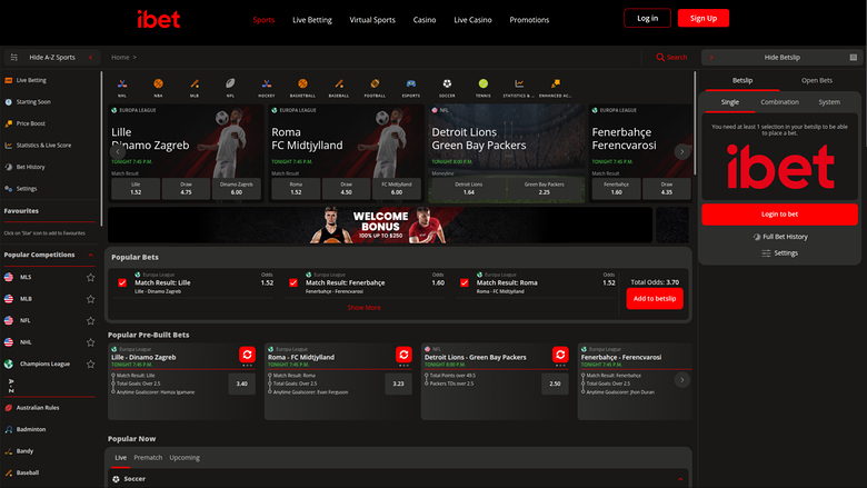 iBet Casino Desktop Sports