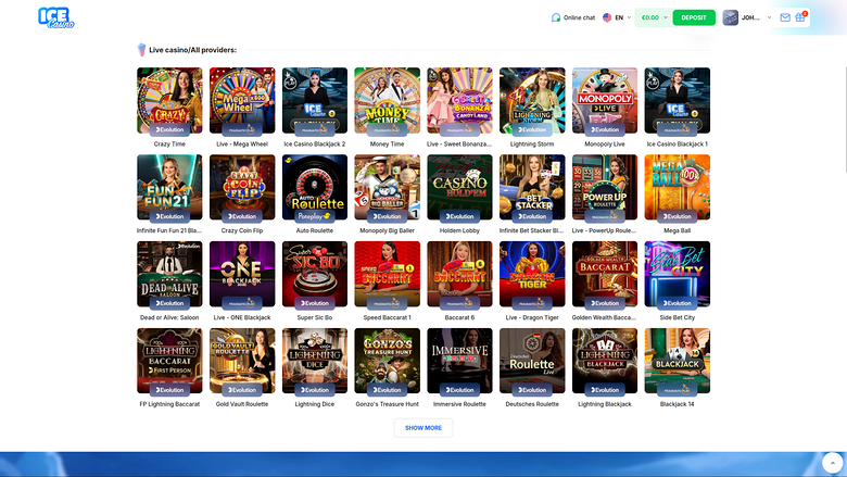 Ice Casino Desktop Live Dealer