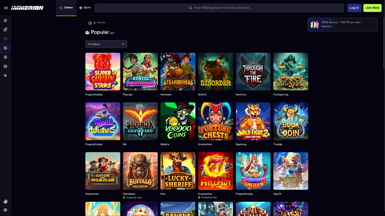 Immerion Casino Desktop Games