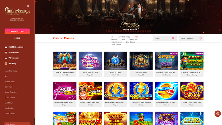 Impressario Casino Desktop Games