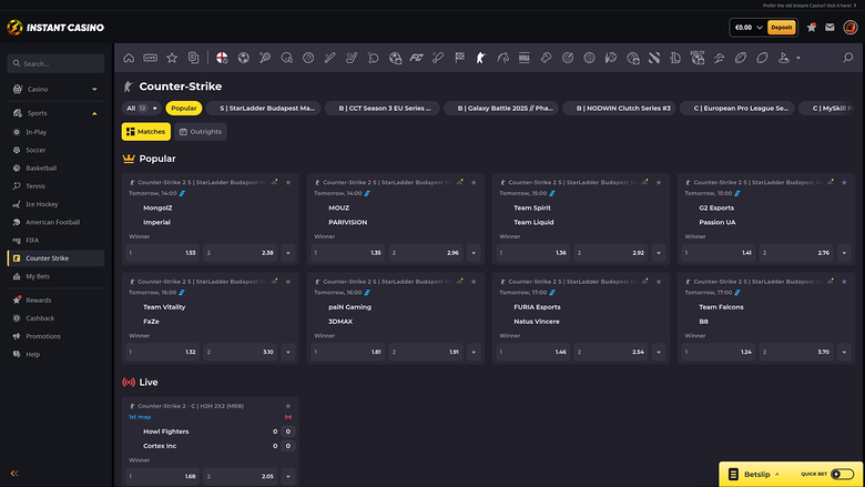 Instant Casino Desktop Counter Strike