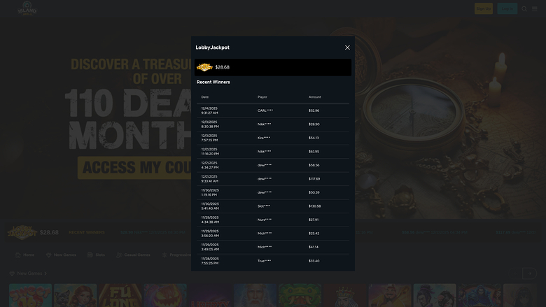 Island Reels Casino Desktop Jackpot