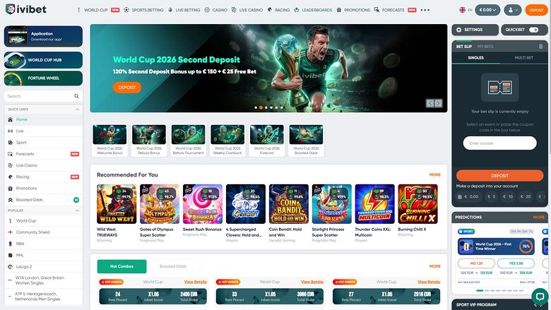 Ivibet Casino Desktop Homepage