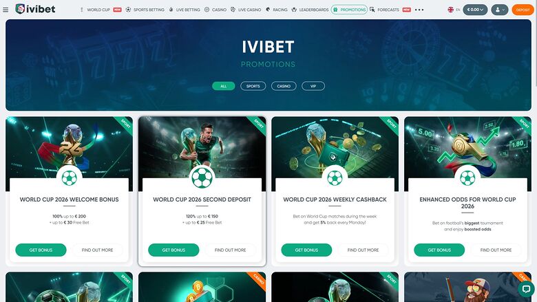 Ivibet Casino Desktop Promotions