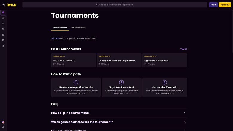 iWild Casino Desktop Tournaments