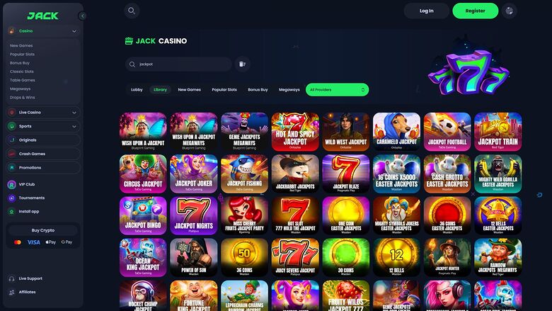 Jack Casino Desktop Jackpot