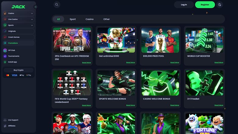 Jack Casino Desktop Promotions