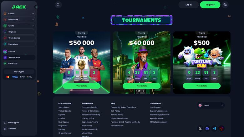 Jack Casino Desktop Tournaments