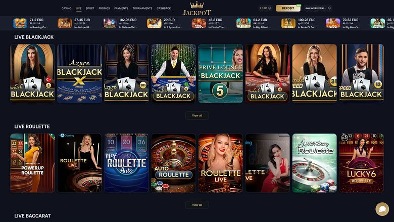 Jack-Pot Casino Desktop Live Dealer
