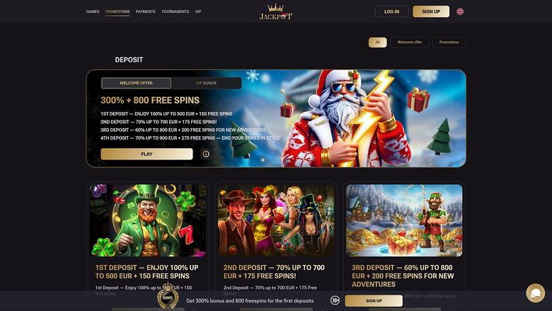 Jack-Pot Casino promotions page