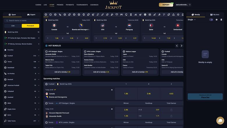 Jack-Pot Casino Desktop Sports
