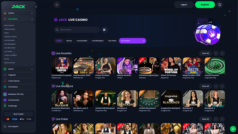 Jack Casino Live Dealer