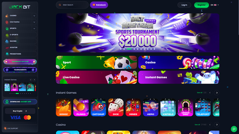 Jackbit Casino Homepage Desktop