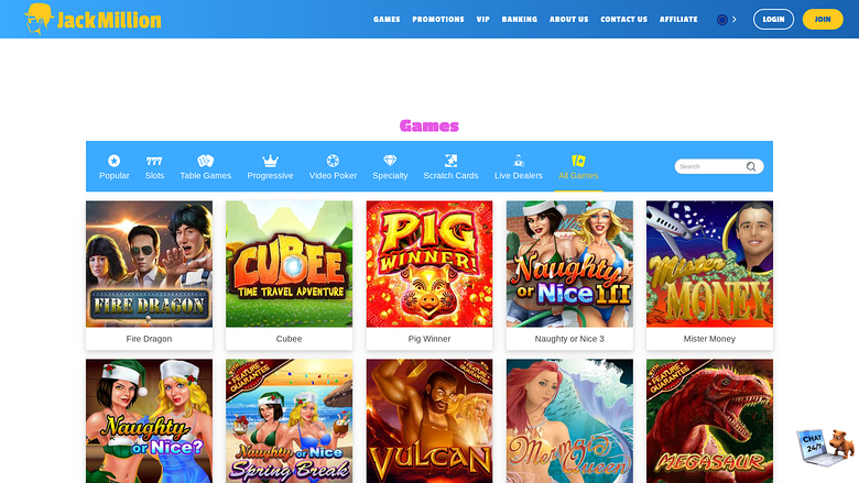 Jackmilion Casino Desktop Games