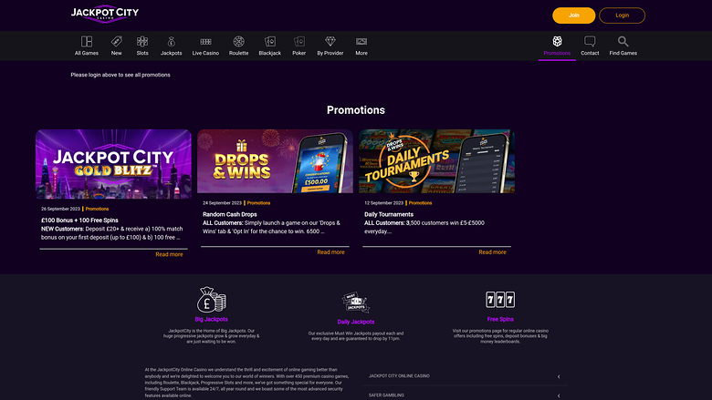 Jackpot City Casino Promotions Desktop