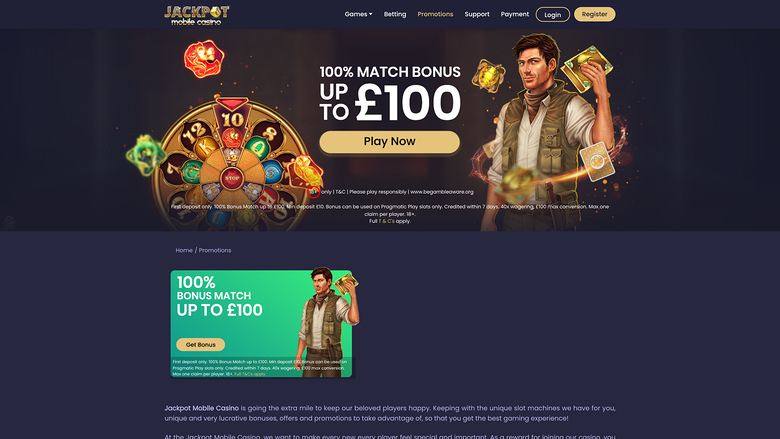 Jackpot Mobile Casino Promotions Desktop
