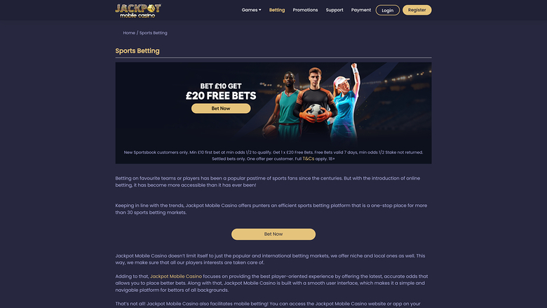 Jackpot Mobile Casino Sports Desktop