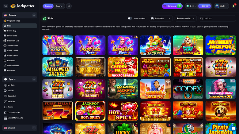 Jackpotter Casino Jackpot Desktop