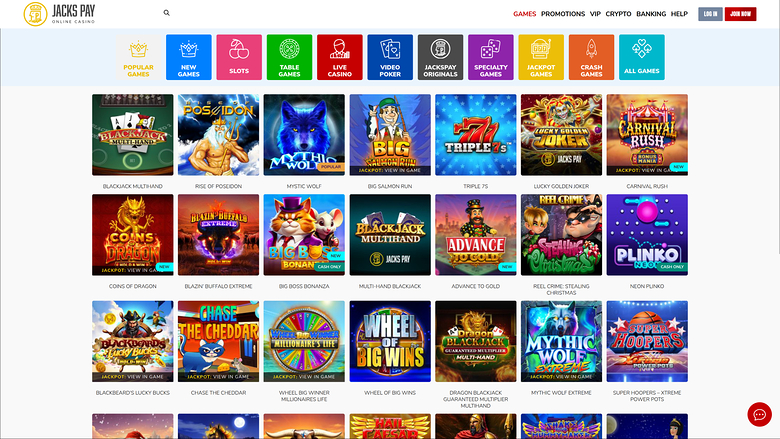 JacksPay Casino Desktop Games